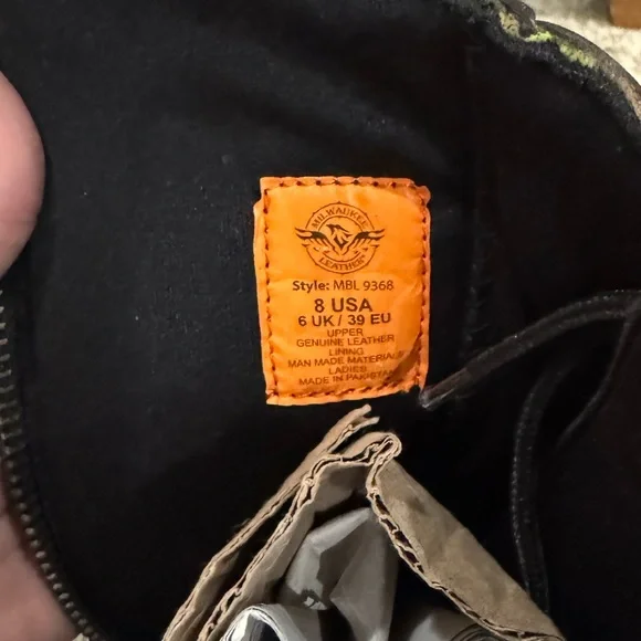 Milwaukee Leather Women's Distressed Brown Motorcycle Rider Boots 8. - Picture 5 of 11